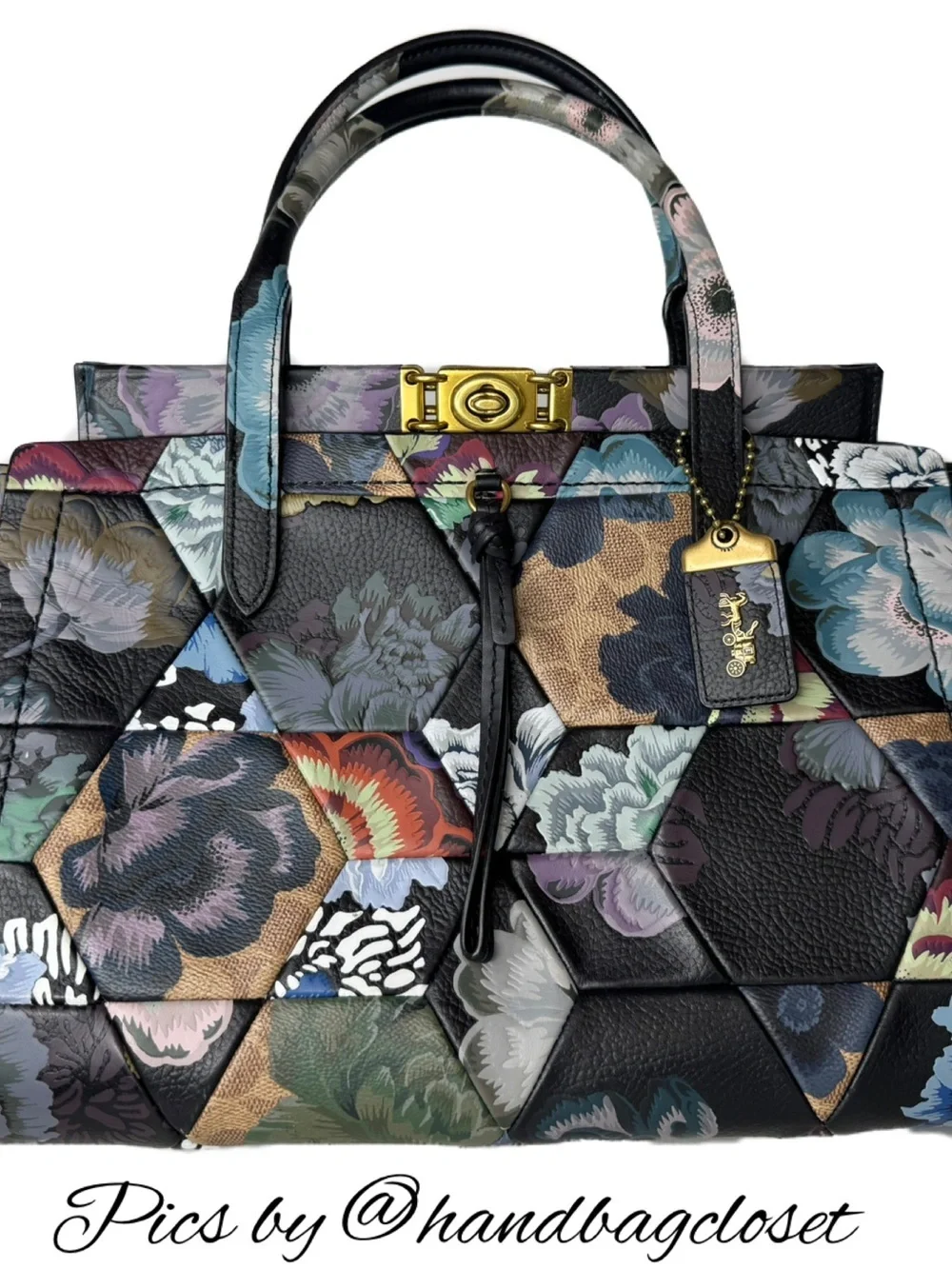 Coach Troupe Carryall 35 In Signature Canvas Kaffe Fassett Print Patchwork Bag